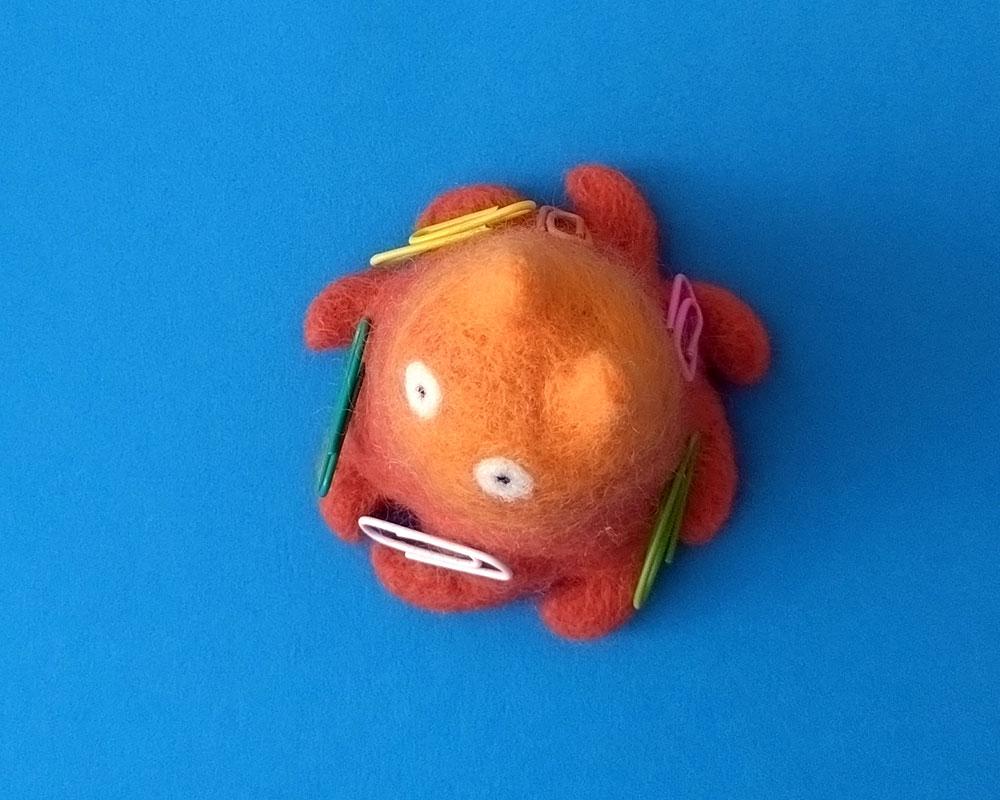 【羊毛フェルト】メンダコちゃんクリップホルダー | 5枚目