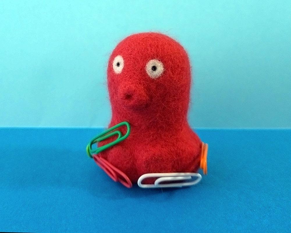 【羊毛フェルト】タコさんクリップホルダー | 3枚目