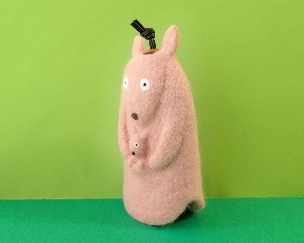 カンガルー親子のフェルト キーケース | 2枚目