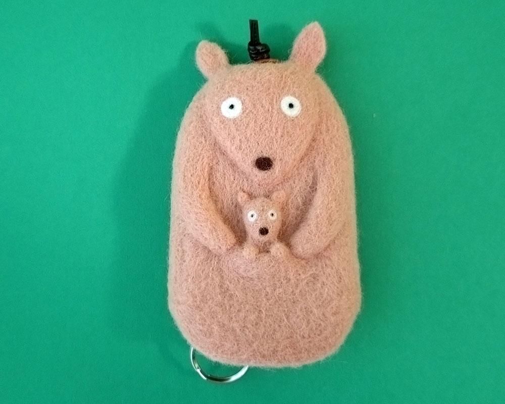 カンガルー親子のフェルト キーケース | 3枚目