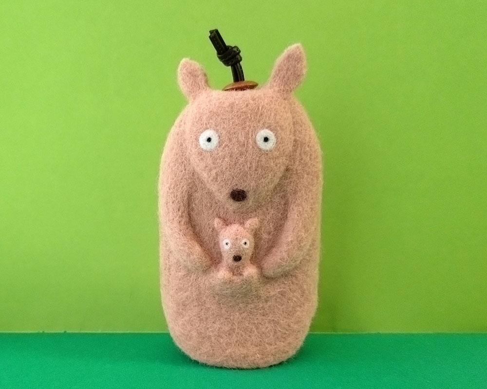 カンガルー親子のフェルト キーケース1枚目の画像